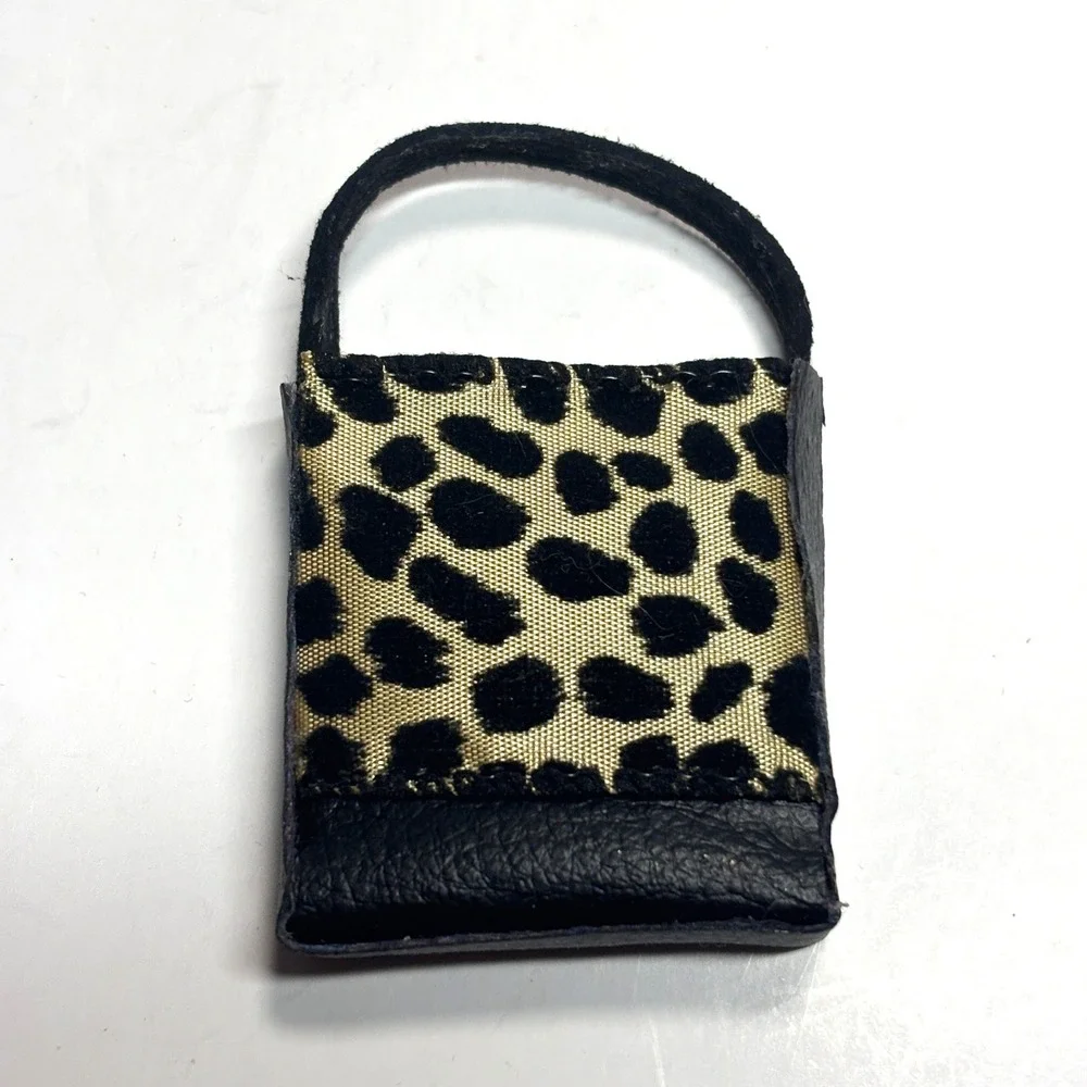 1:6 Artisian OOAK Miniature‎ Doll Tote Kids Leopard Print Animal Print Designer